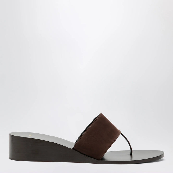 Jude - Brown high-heel suede flip-flops Brand Apparel &amp; Accessories > Shoes