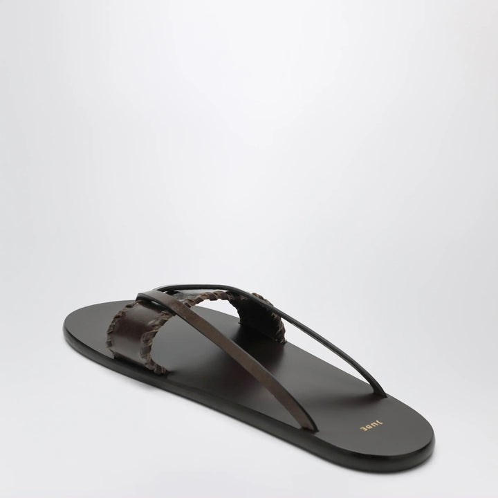Jude - Brown leather flip-flop sandals Brand Apparel &amp; Accessories > Shoes