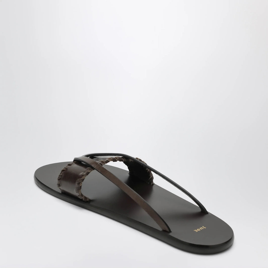 Jude - Brown leather flip-flop sandals Brand Apparel &amp; Accessories > Shoes