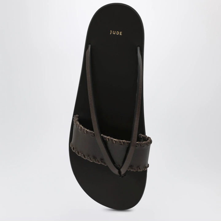 Jude - Brown leather flip-flop sandals Brand Apparel &amp; Accessories > Shoes
