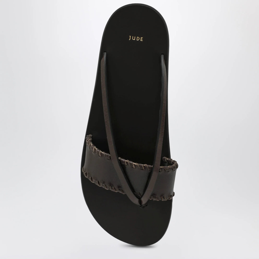 Jude - Brown leather flip-flop sandals Brand Apparel &amp; Accessories > Shoes