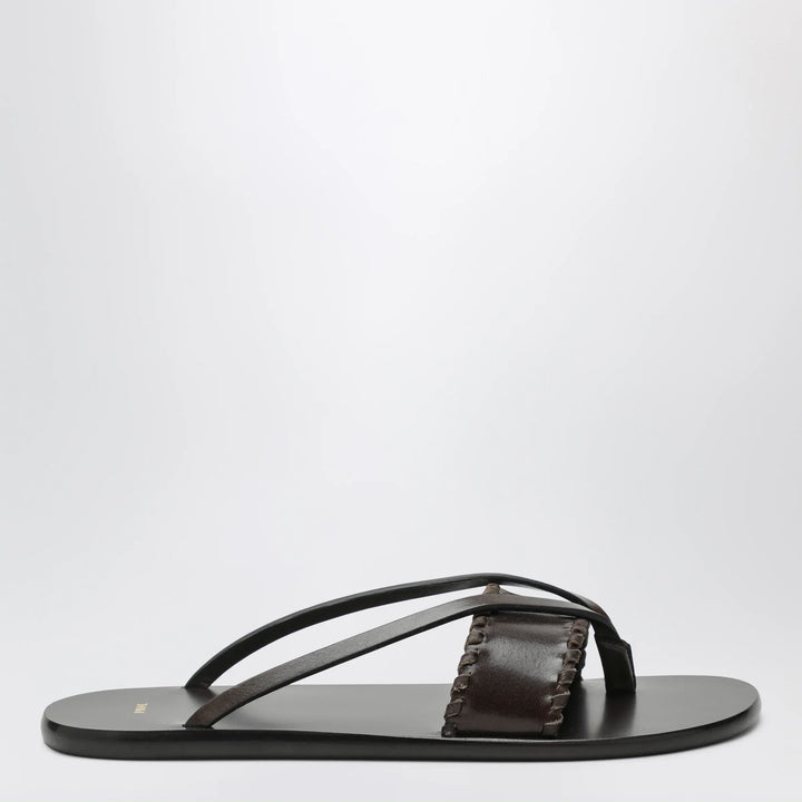 Jude - Brown leather flip-flop sandals Brand Apparel &amp; Accessories > Shoes 36 IT