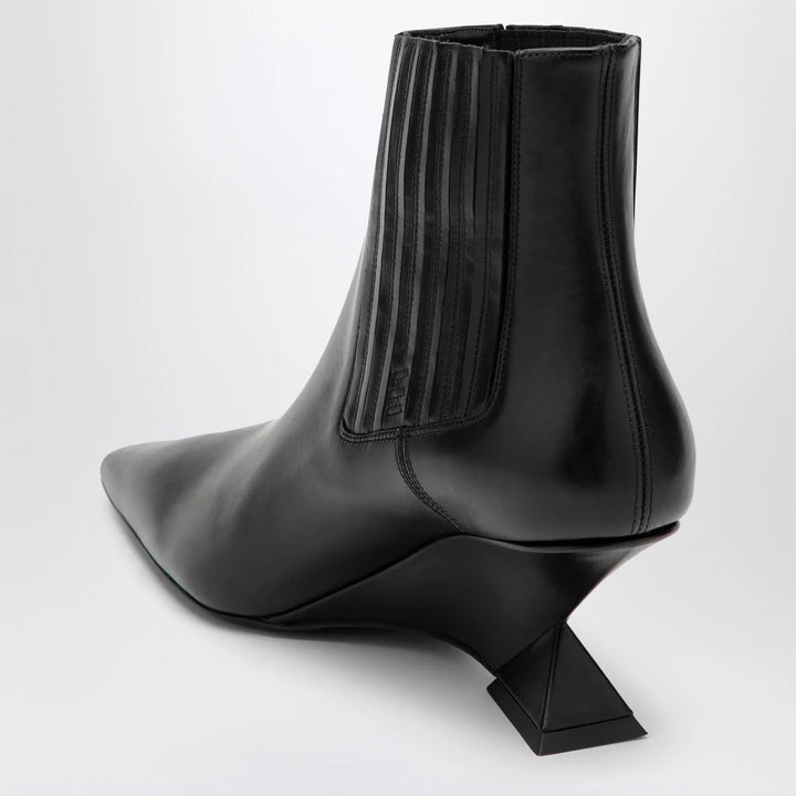 The Attico - Cheope wedge-heel ankle boots in black calfskin Brand Apparel &amp; Accessories > Shoes