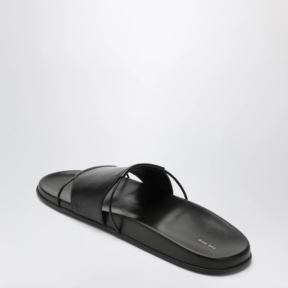 The Row - Vivienne Slide sandals in black nappa Brand Apparel & Accessories > Shoes