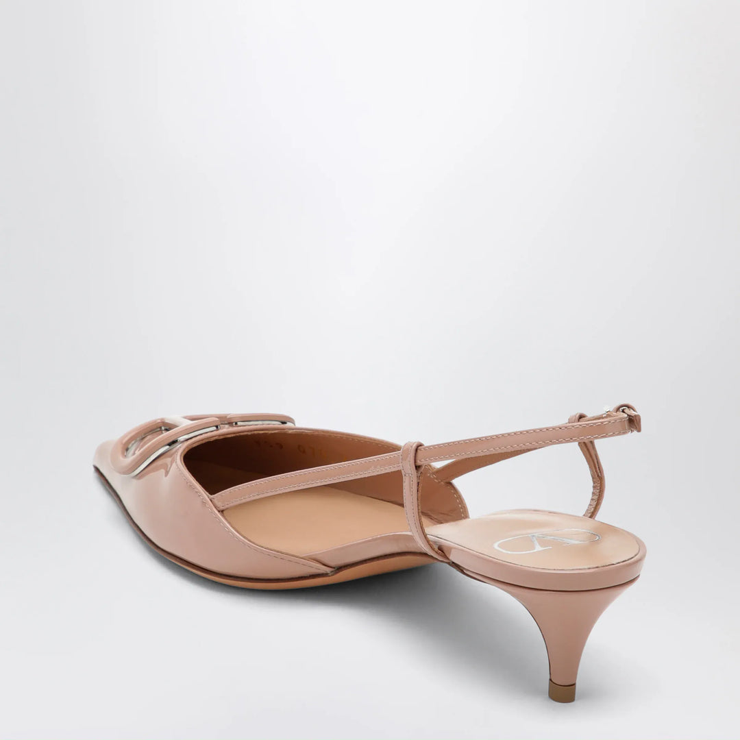 Valentino Garavani - Cinnamon pink VLogo Signature patent leather slingback pumps Brand Apparel &amp; Accessories > Shoes