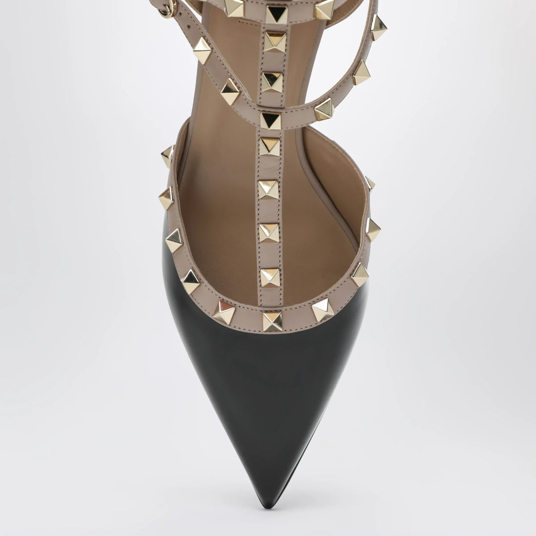 Valentino Garavani - Rockstud strap pumps in patent leather, black/powder Brand Apparel &amp; Accessories > Shoes