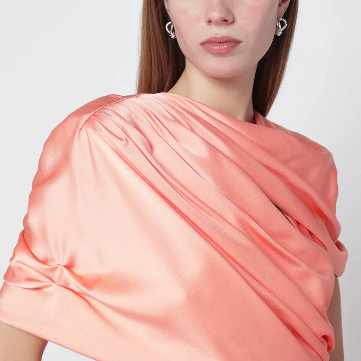 Stella McCartney - Pink shiny satin maxi dress Brand Apparel &amp; Accessories 42  IT