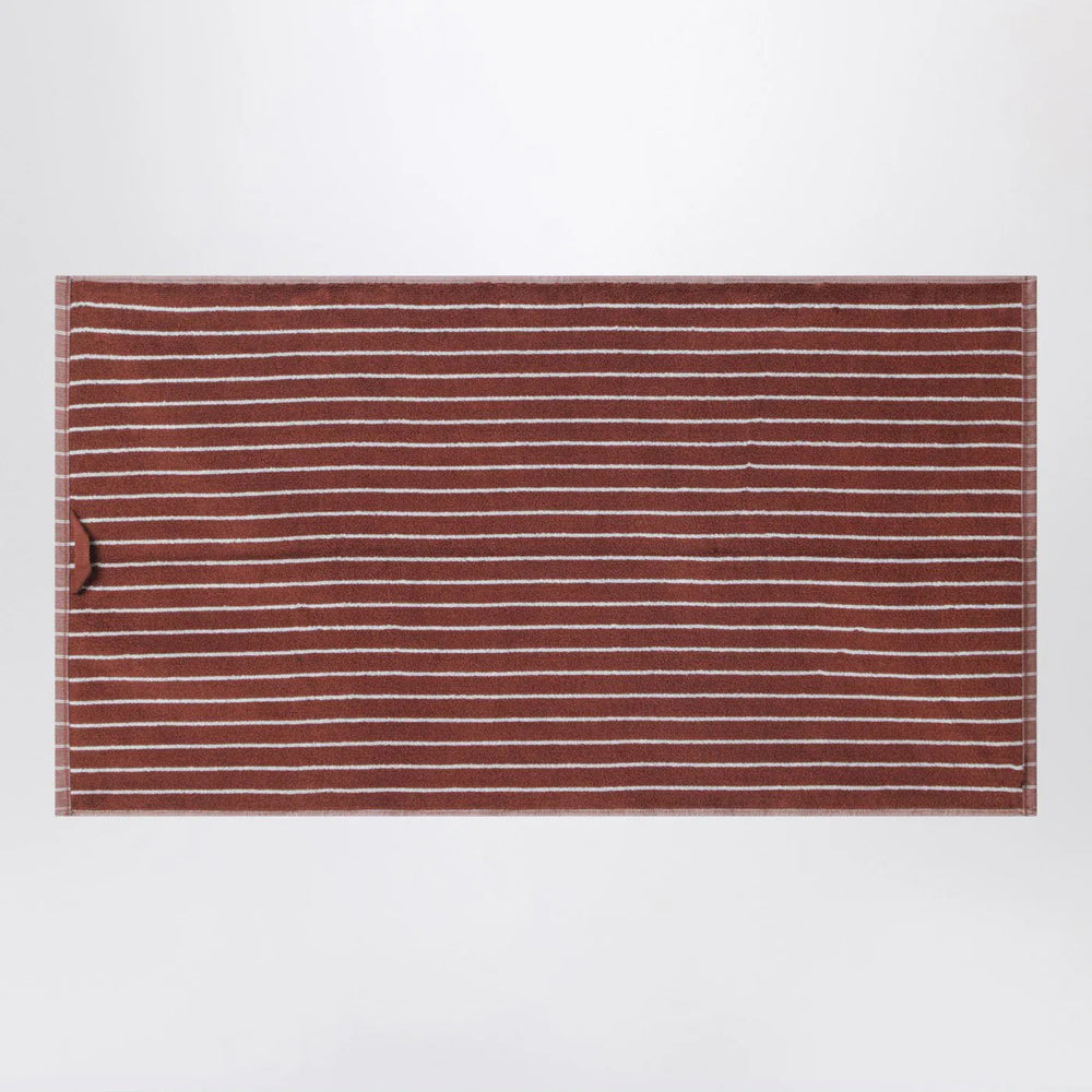 Tekla - Striped reddish-brown bath towel 50x90 cm Brand Apparel & Accessories U
