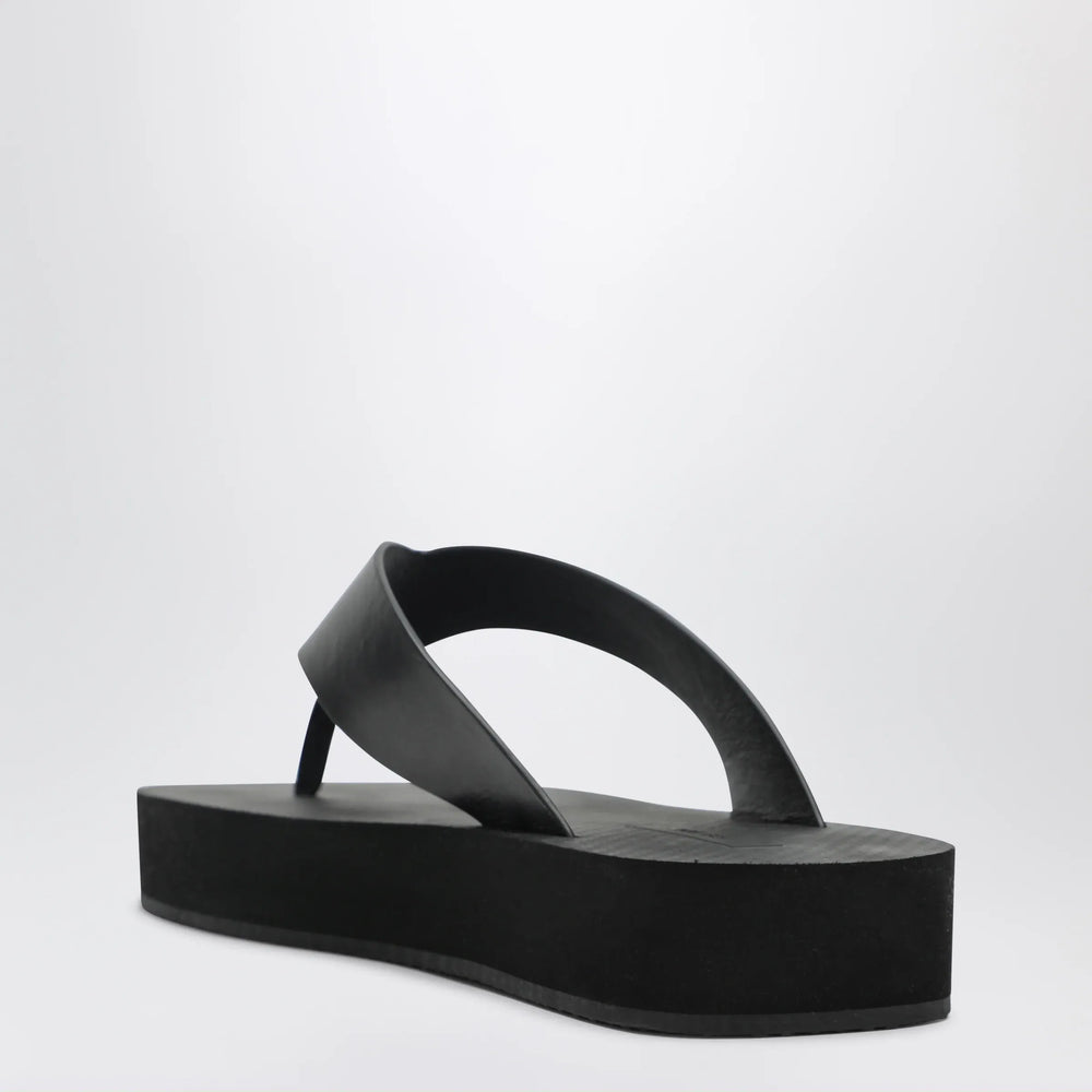 The Row - Black Dune leather flip-flops Brand Apparel & Accessories
