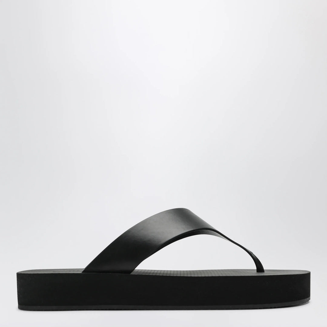 The Row - Black Dune leather flip-flops Brand Apparel & Accessories 36 IT