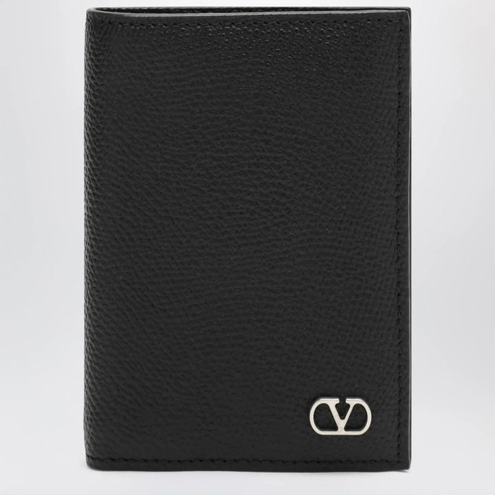 Valentino Garavani - Black Vlogo grained leather card holder Brand Apparel &amp; Accessories U