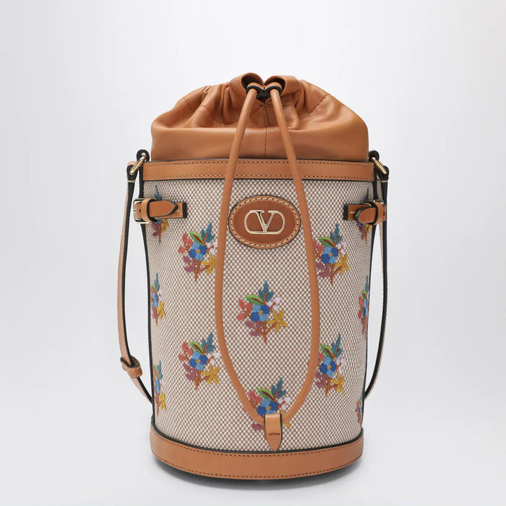 Valentino Garavani - Canvas bucket bag with floral embroidery Brand Apparel &amp; Accessories TU