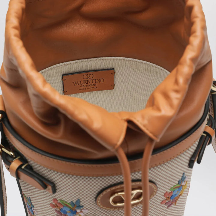 Valentino Garavani - Canvas bucket bag with floral embroidery Brand Apparel &amp; Accessories TU
