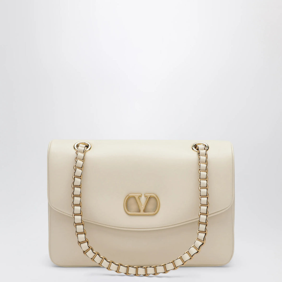 Valentino Garavani - Medium Djuna shoulder bag in nappa leather, white Brand Apparel & Accessories TU