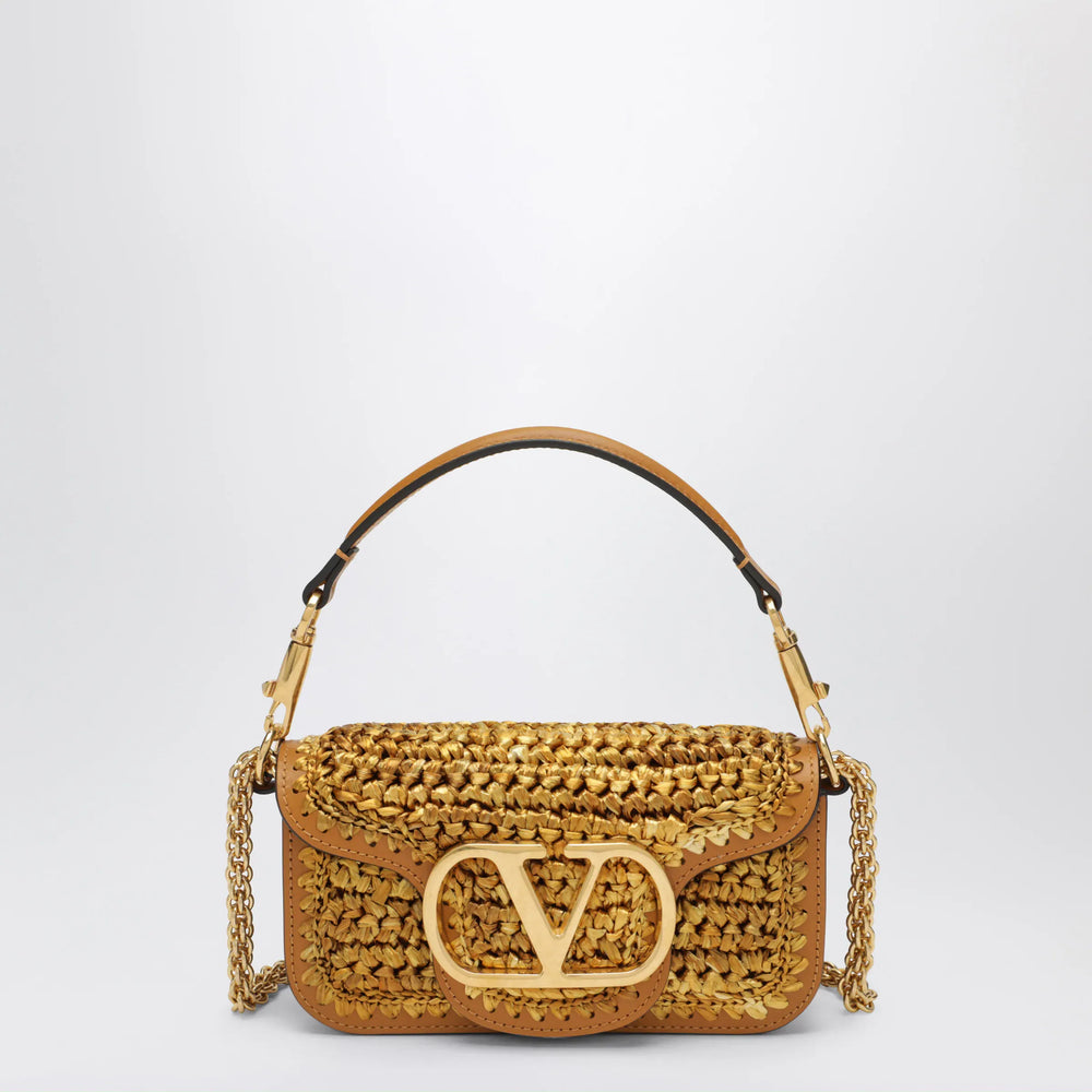 Valentino Garavani - Small woven Locò bag with VLogo Signature Brand Apparel & Accessories TU
