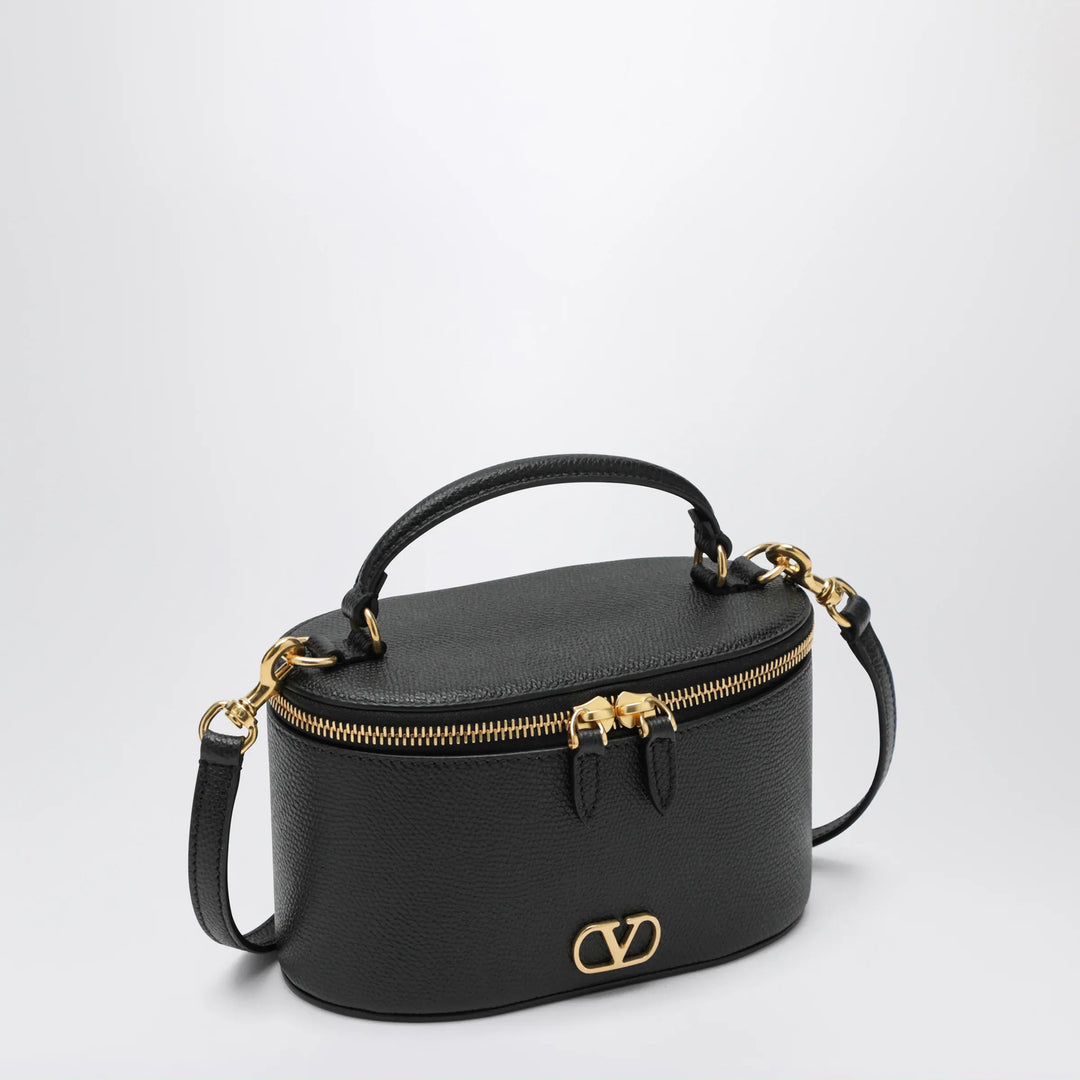 Valentino Garavani - Vlogo Signature Mini Vanity Bag in black grained calfskin Brand Apparel &amp; Accessories TU