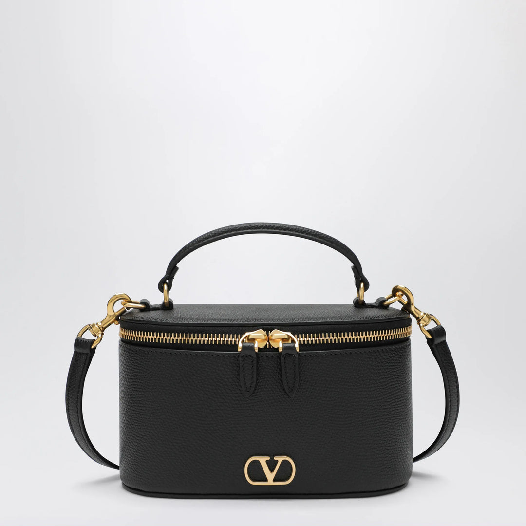 Valentino Garavani - Vlogo Signature Mini Vanity Bag in black grained calfskin Brand Apparel &amp; Accessories TU