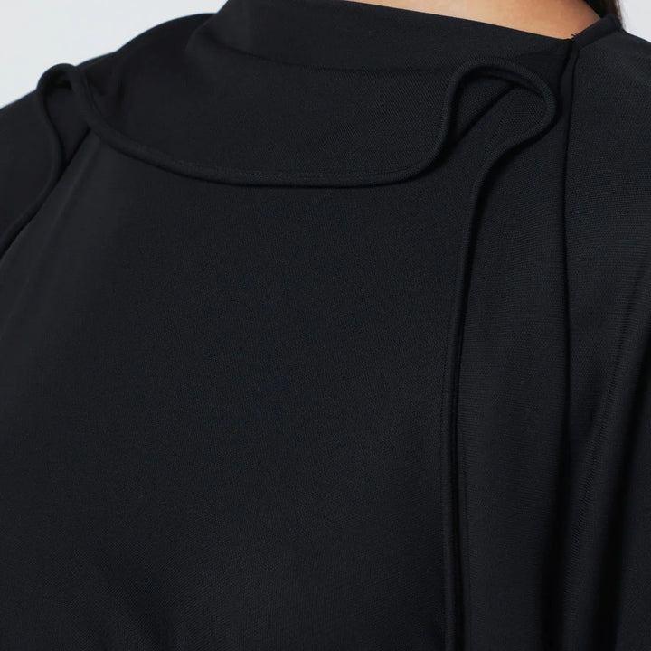 Victoria Beckham - Black midi dress in draped jersey Brand Apparel &amp; Accessories 10 UK