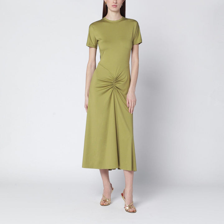 Apparel &amp; Accessories Victoria Beckham - Blaire dress with gathered waist in yellowish green Brand