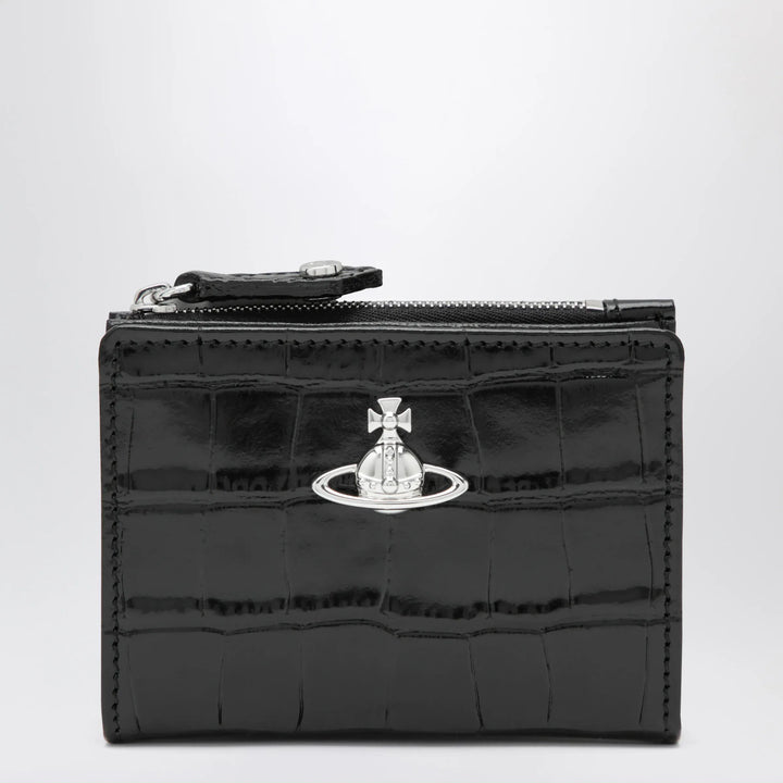Vivienne Westwood - Slim Flap crocodile-embossed leather card holder, black Brand Apparel &amp; Accessories U