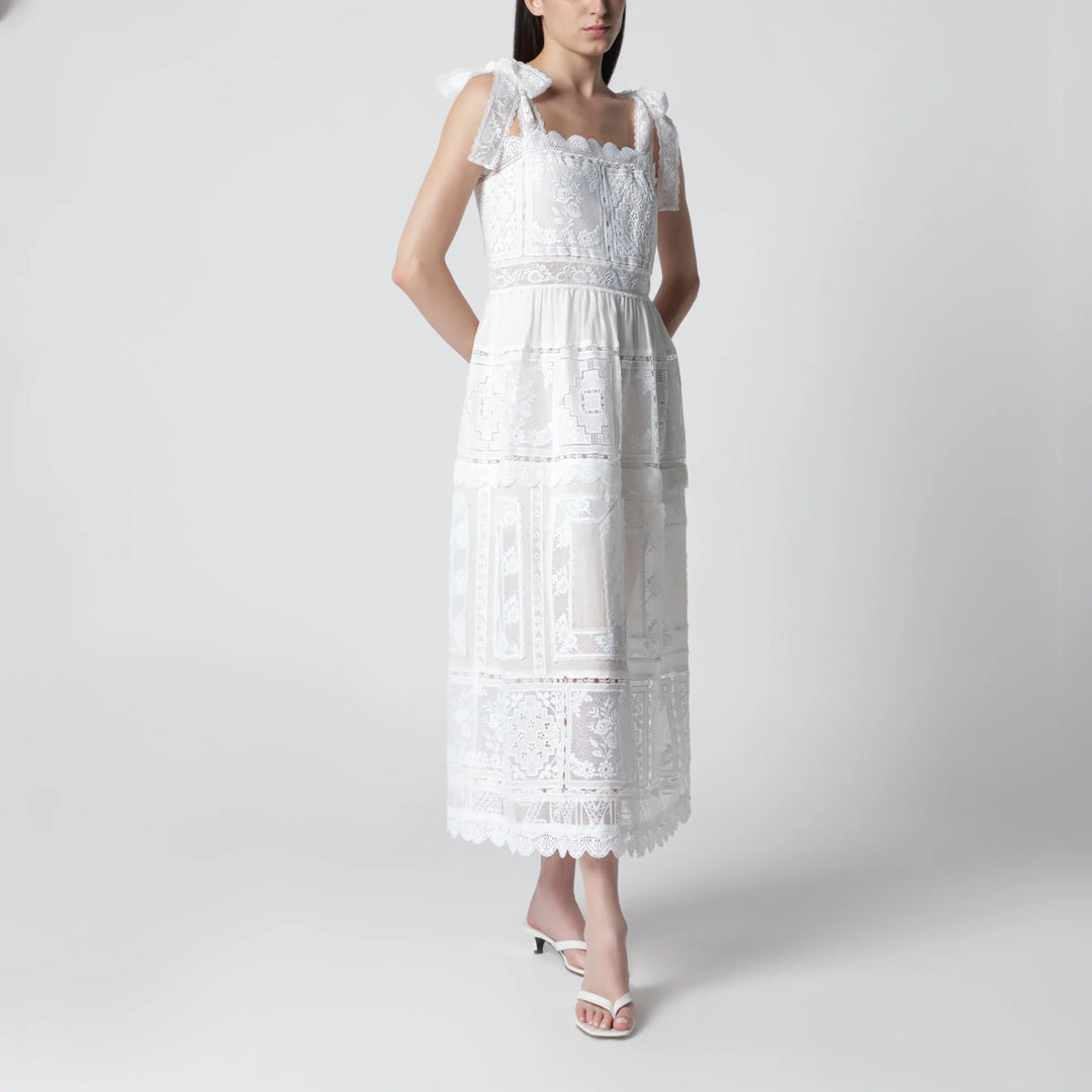ZIMMERMANN - Ivory Aster dress with lace trim Brand Apparel & Accessories 1