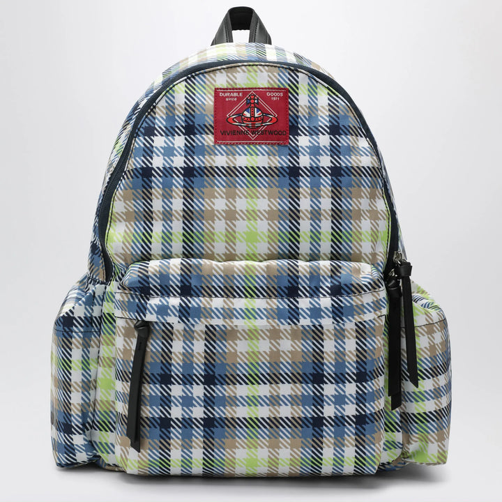 Vivienne Westwood - Medium backpack with George check pattern and logo Brand Backpack U