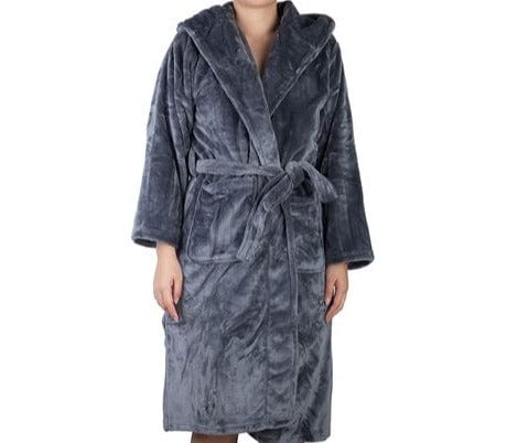 Brogo Bathrobe Brogo Microfiber Supersoft Hooded Bathrobe Grey L/XL Brand