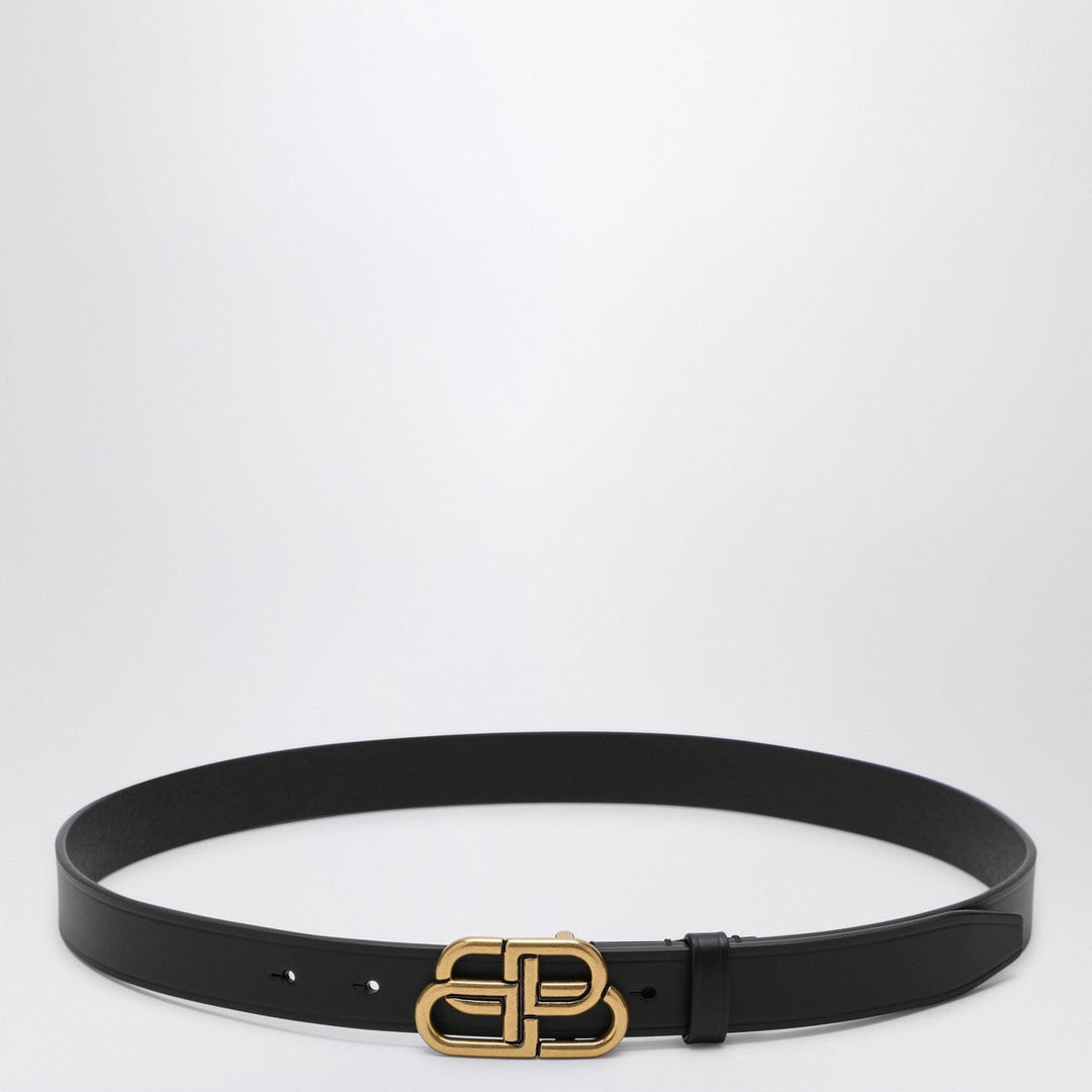 Belts Balenciaga - Black leather BB belt Brand