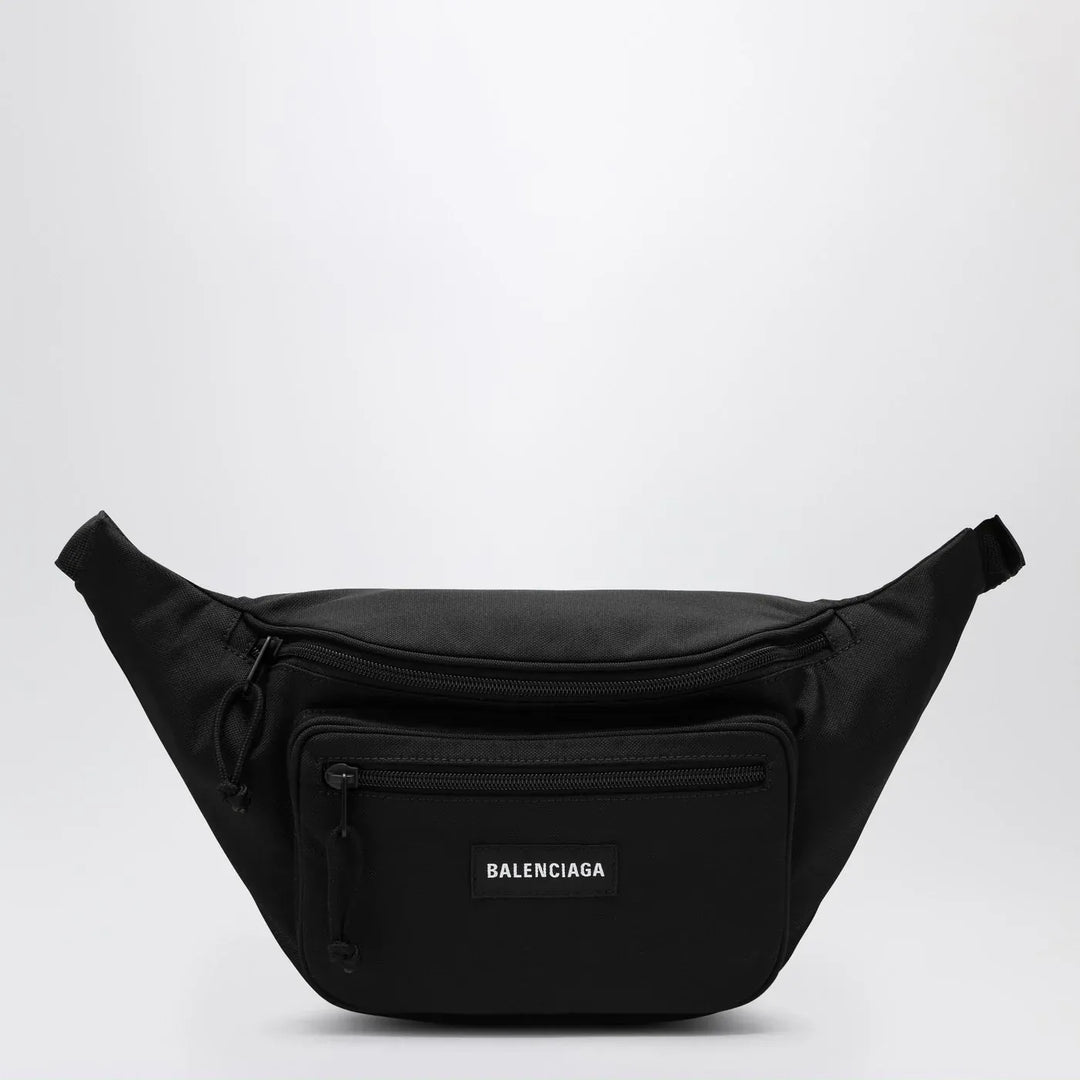 Balenciaga - Explorer black nylon belt bag with logo Brand Belts TU