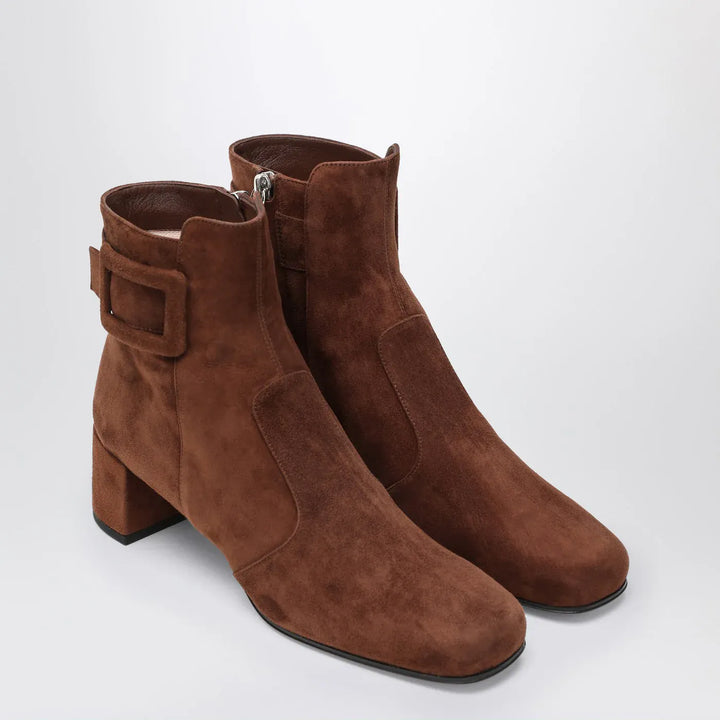 ROGER VIVIER - Très Vivier ankle boots in brown suede Brand Boots