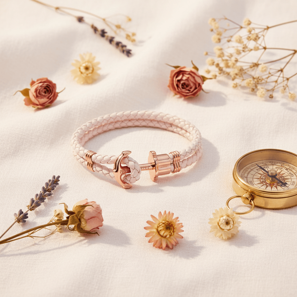 Paul Hewitt Phrep Leather Bracelet Rose Gold Pink Rose XS Brand Bracelet