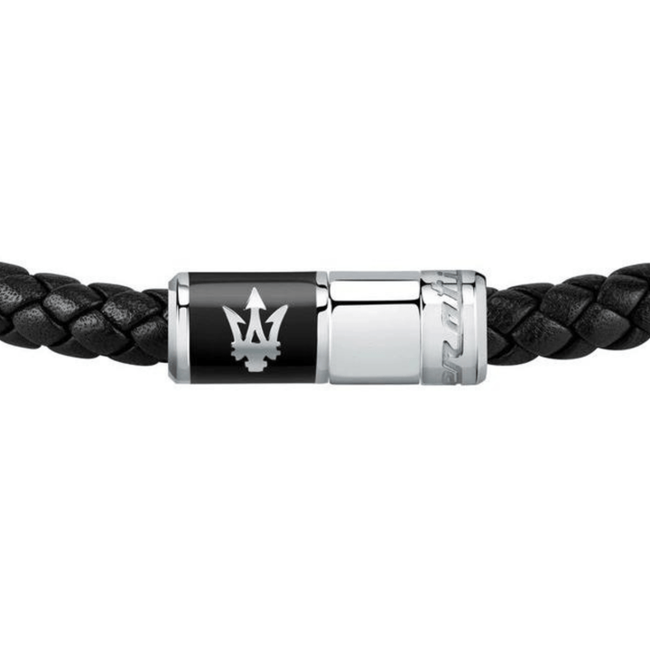 Maserati Bracelets Maserati Jewels Black Leather Bracelet Brand