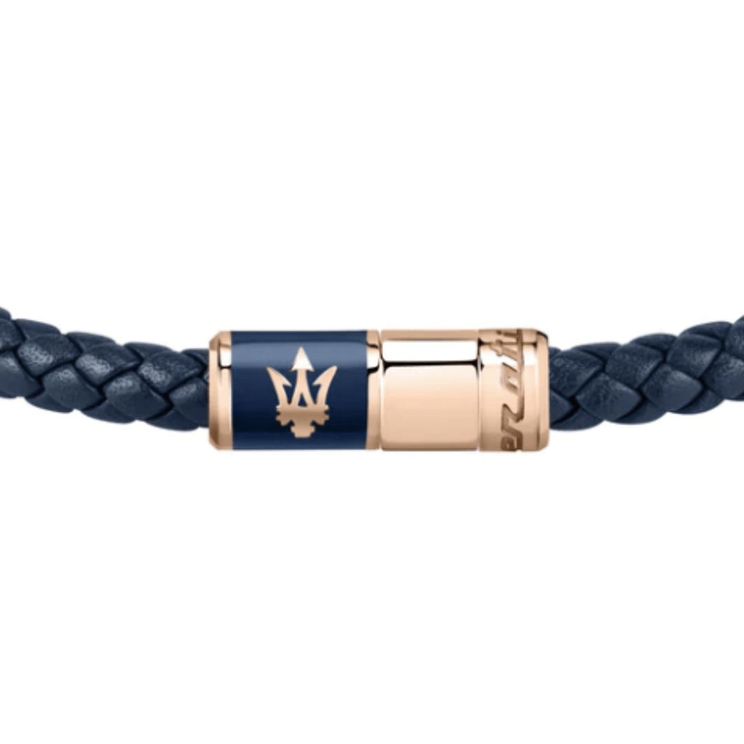 Maserati Bracelets Maserati Jewels Blue Leather Bracelet Brand