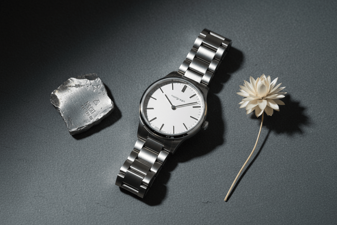 Nordgreen Guardian 36mm Silver Automatic with H-Link Strap Watch Brand Chronograph Watches