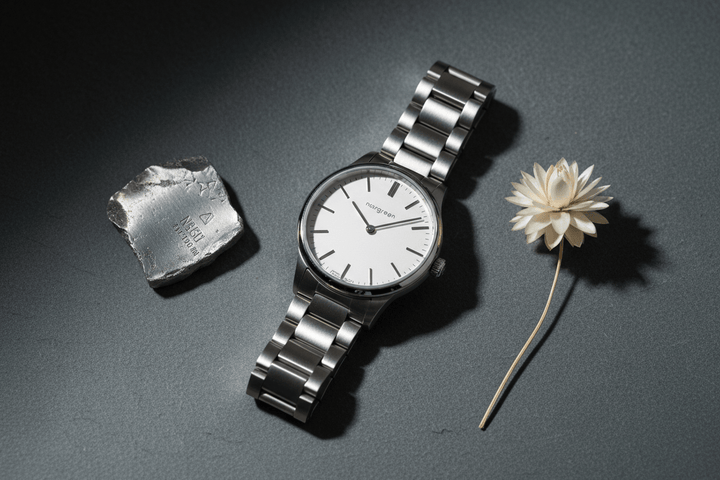 Nordgreen Guardian 36mm Silver Automatic with H-Link Strap Watch Brand Chronograph Watches
