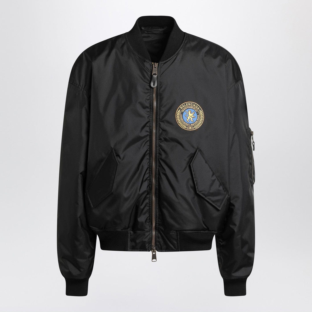 Coats &amp; Jackets 48 IT Balenciaga - Black nylon Uniform Merch Large Fit bomber Brand