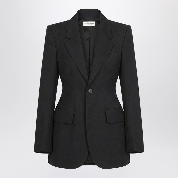 Coats &amp; Jackets 38  FR Balenciaga - Hourglass jacket in black wool twill Brand