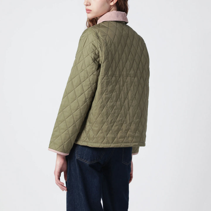 Barbour - Liddesdale Cropped Icons quilted jacket in olive green Brand Coats &amp; Jackets 12 UK