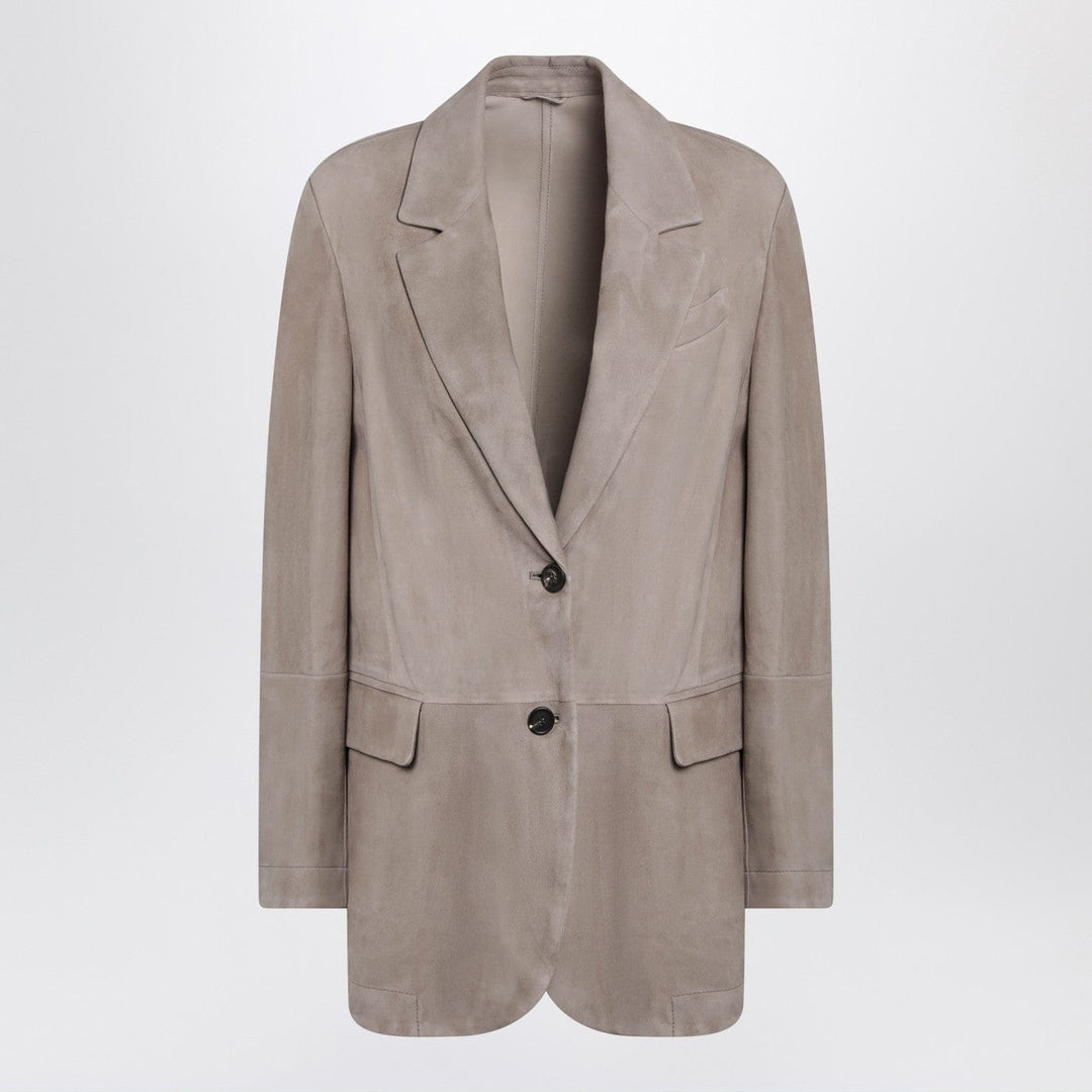 Coats & Jackets 40  IT Brunello Cucinelli - Light brown suede single-breasted blazer Brand