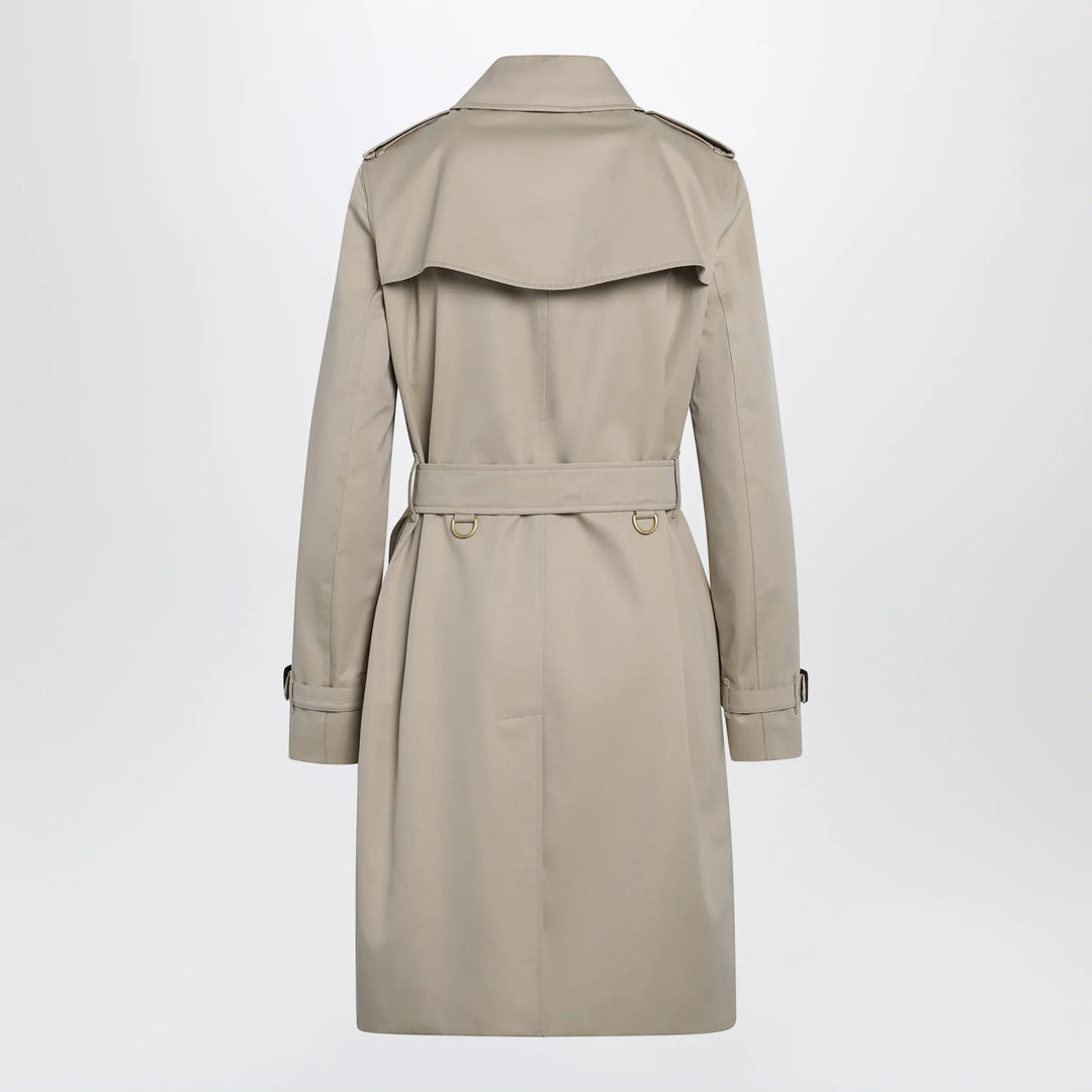 Burberry - Beige double-breasted Kensington cotton trench coat Brand Coats &amp; Jackets
