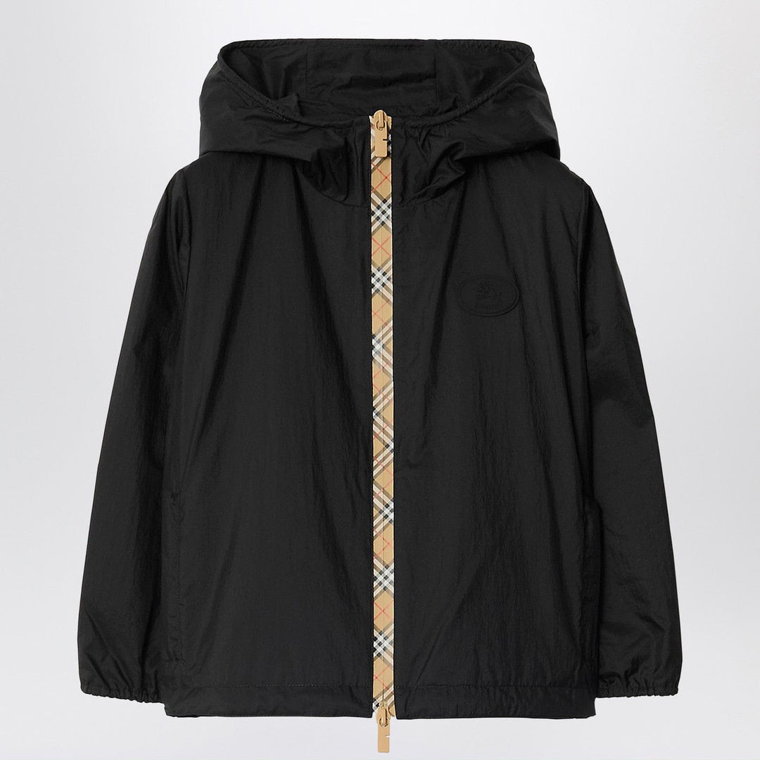 Coats & Jackets 10 Burberry - Black nylon zip-up jacket with Check pattern Brand