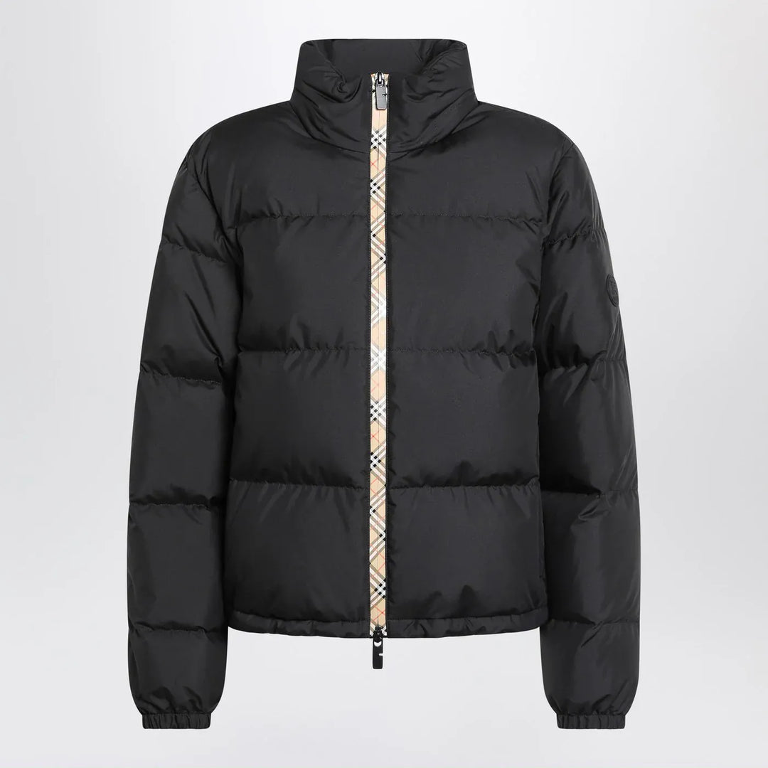 Burberry - Black zip-up puffer jacket with Check detail Brand Coats &amp; Jackets XS