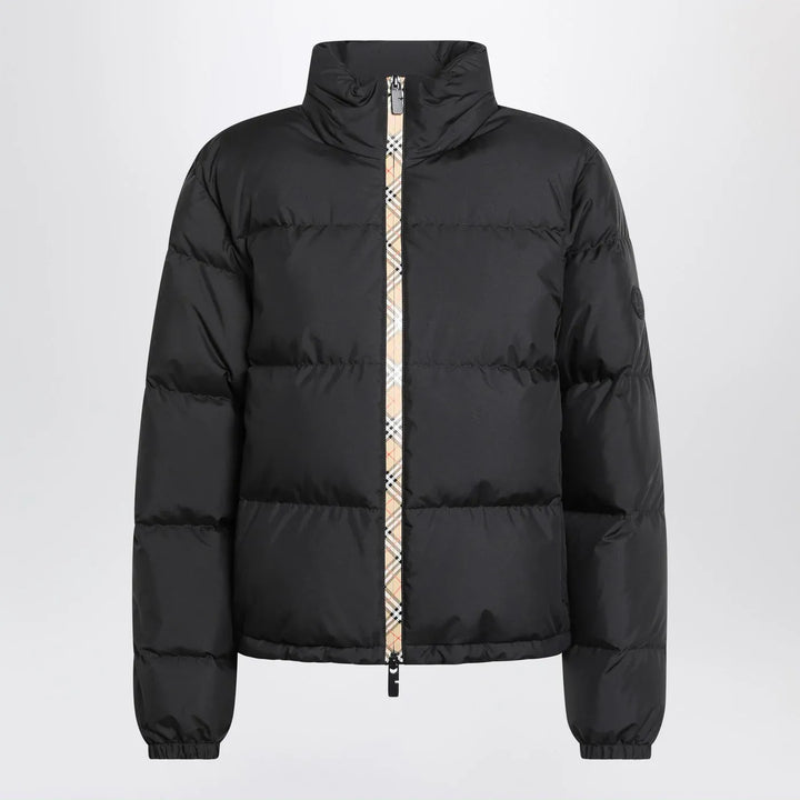 Burberry - Black zip-up puffer jacket with Check detail Brand Coats &amp; Jackets XS