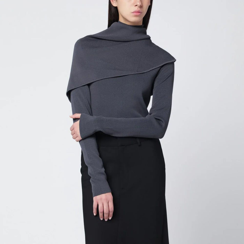 Entire Studios - Grey turtleneck sweater with cape detail Brand Coats & Jackets XS/S