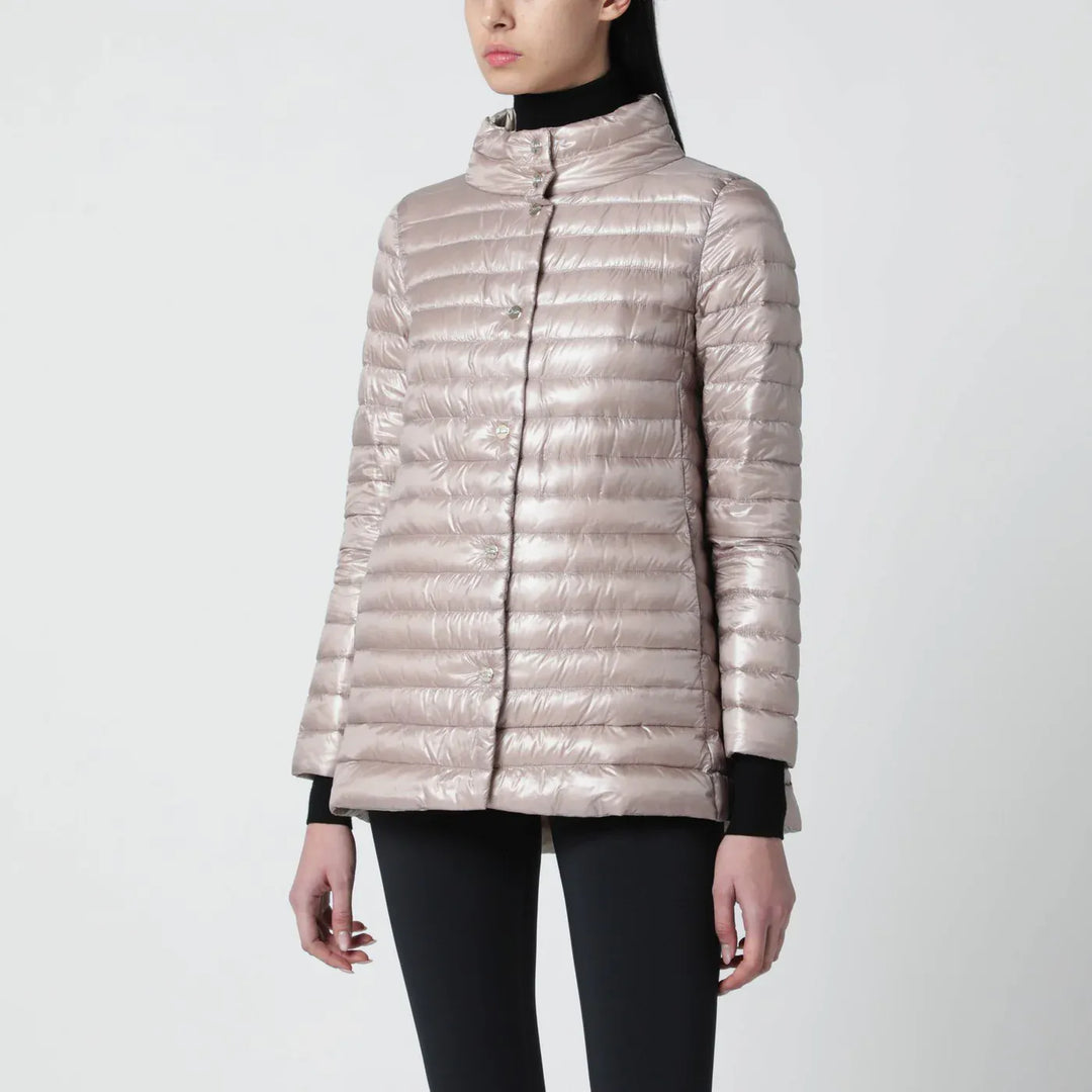 HERNO - Light pink quilted nylon padded jacket Brand Coats &amp; Jackets 38  IT