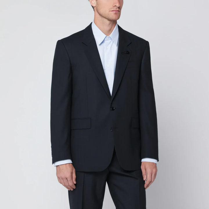 Lardini - Single-breasted blue wool blend jacket Brand Coats &amp; Jackets