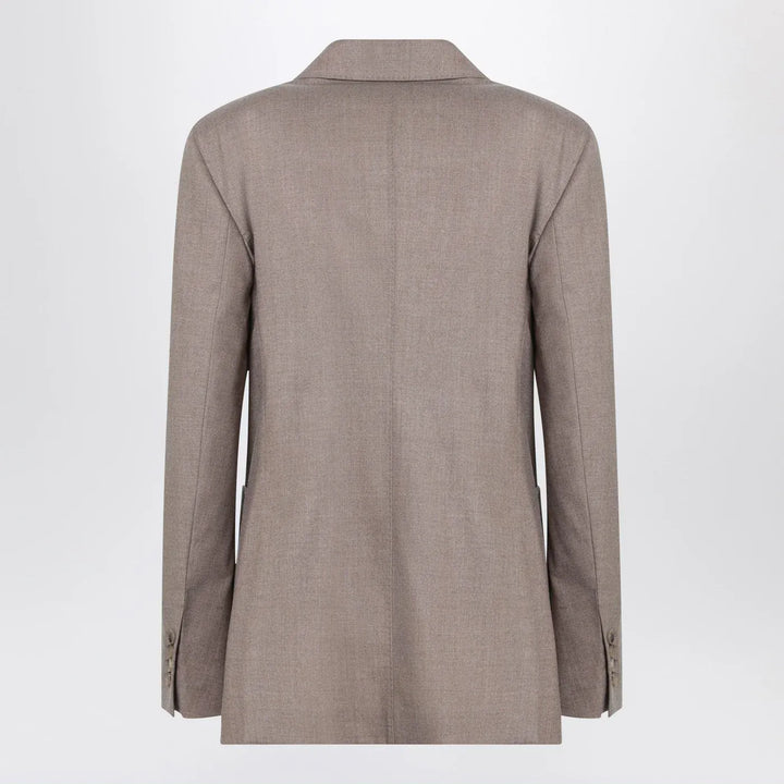 Max Mara - Double-breasted cashmere jacket in dove color Brand Coats &amp; Jackets 38  IT