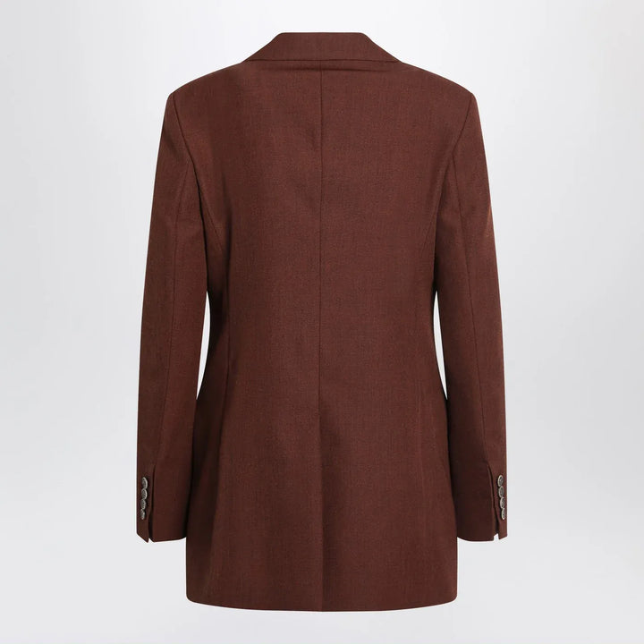 Max Mara - Earth-tone jacket in wool grain de poudre Brand Coats &amp; Jackets