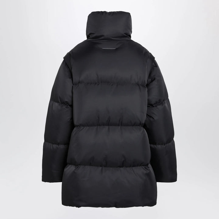 MM6 Maison Margiela - Nylon puffer jacket with detachable sleeves in black Brand Coats &amp; Jackets