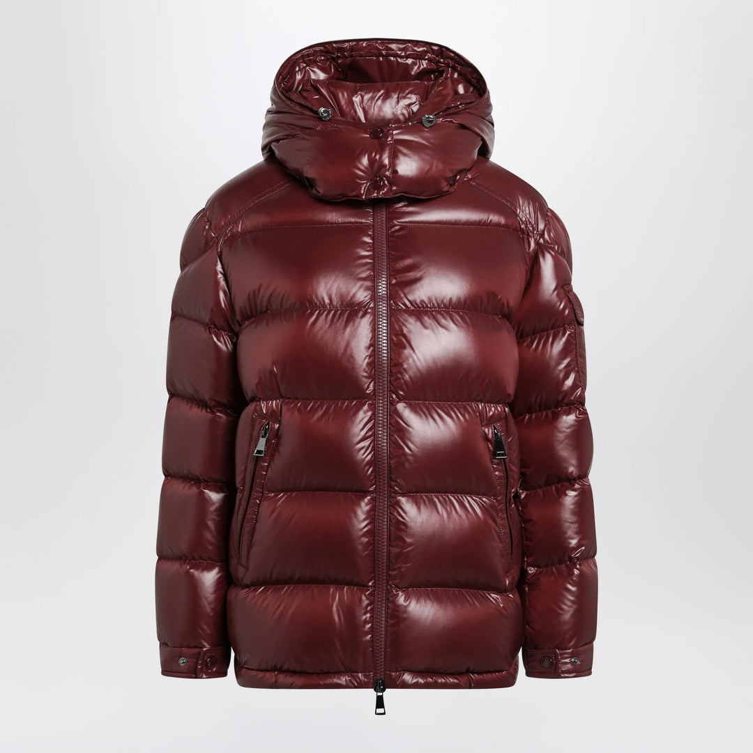 Moncler - Dark red Maire down jacket in nylon laqué Brand Coats &amp; Jackets 3
